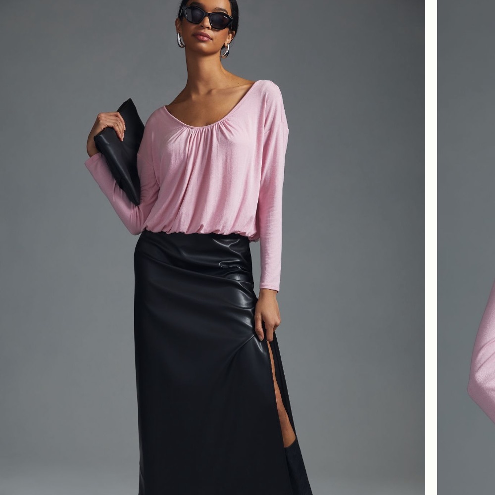 New Anthropologie Mauve Bubble Top S